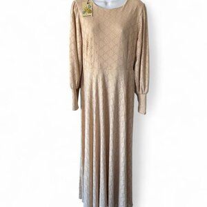 Women's Tan and Cream Dress